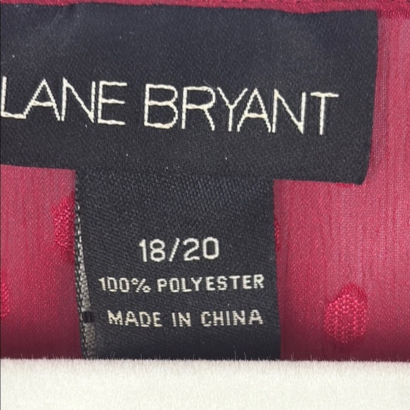 Lane Bryant Casual Red Sheer Tank Smocked Flutter Sleeve Blouse Size 18/20 - Picture 8 of 10